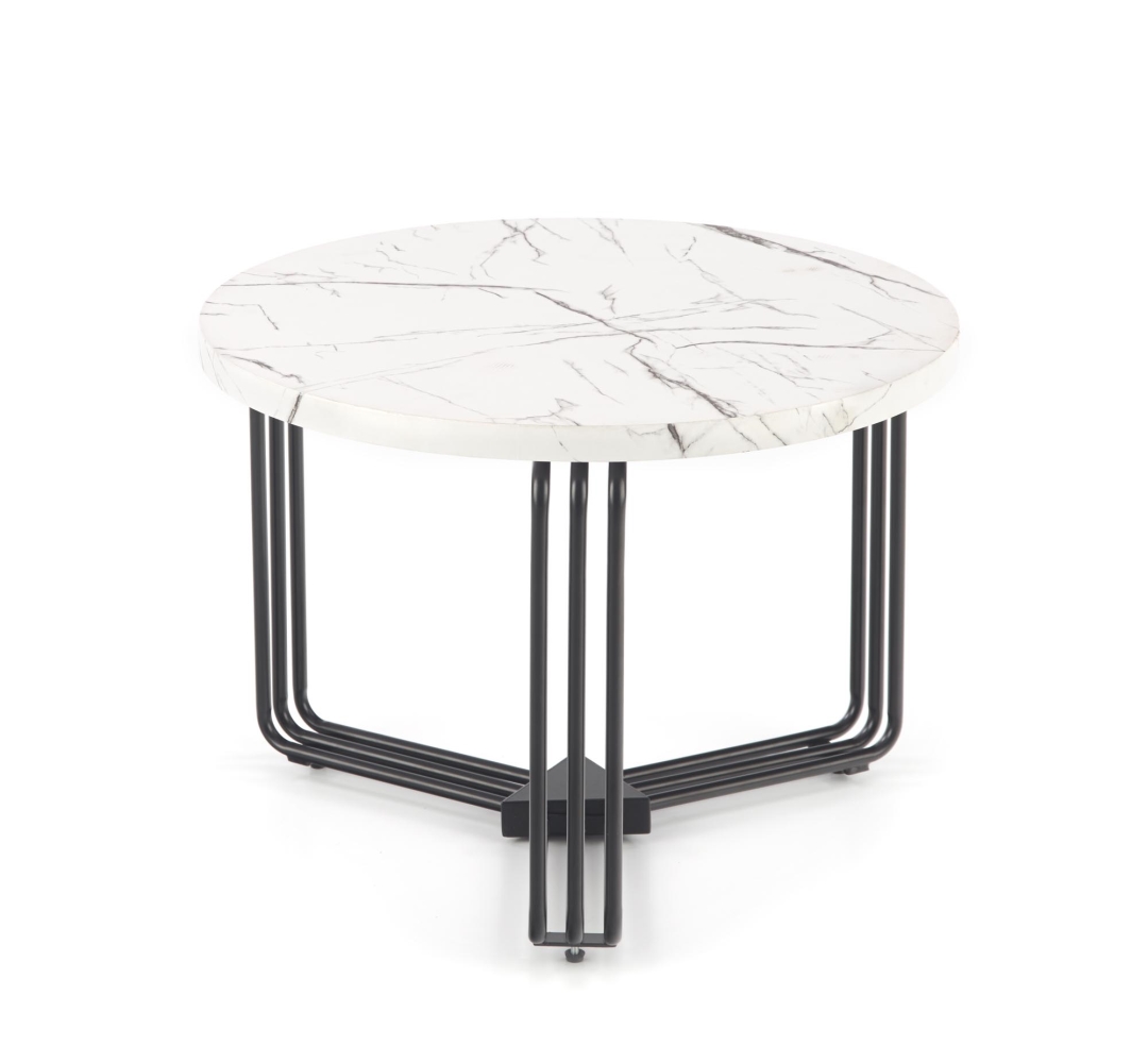 Konferenční stolek DILMA-M, bílý mramor/černá