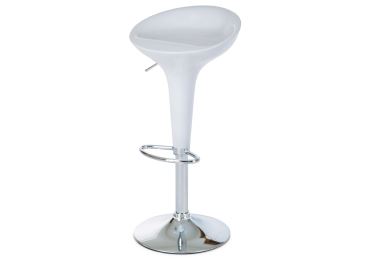 Barová židle NIPPON, bílá/plast chrom