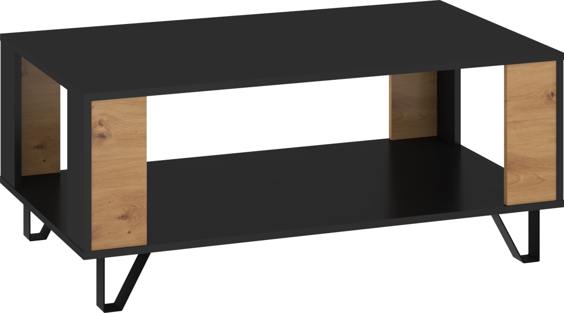 Konferenční stolek PRUDHOE, černá/dub artisan, 5 let záruka