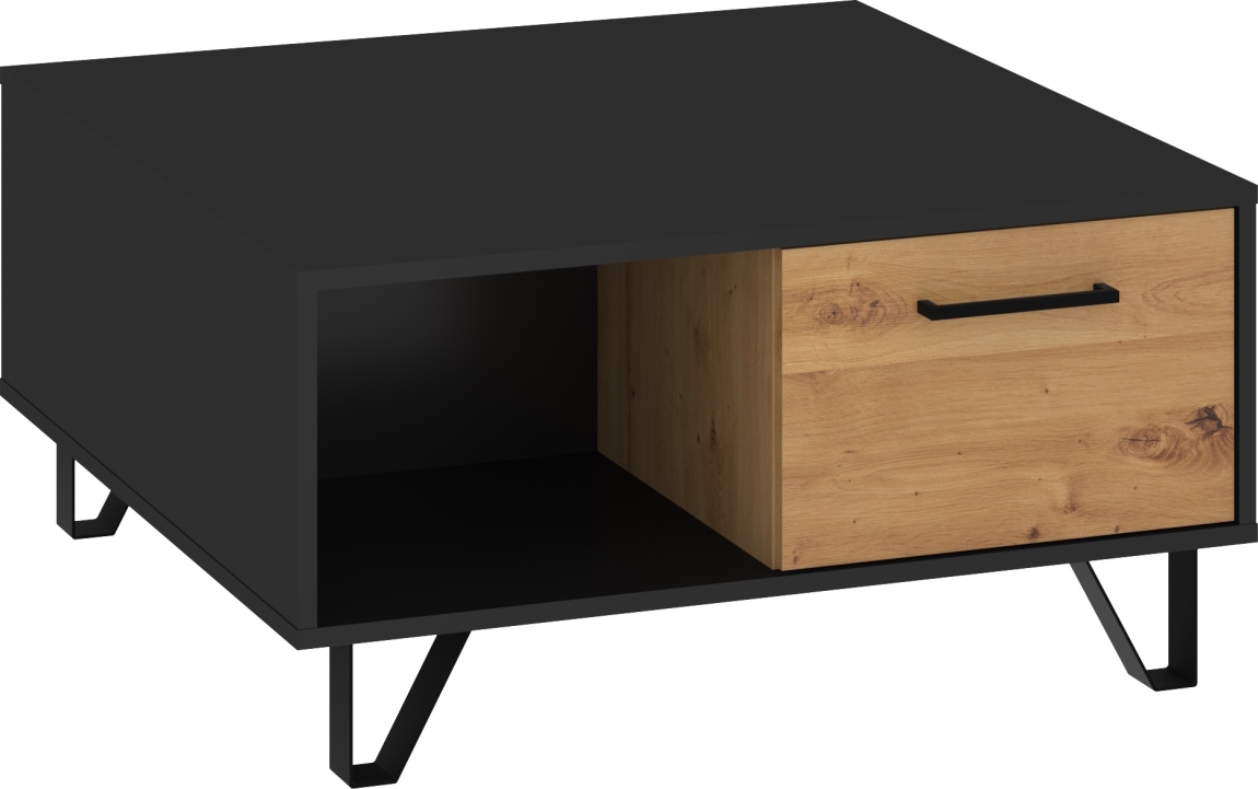 Konferenční stolek PRUDHOE 2D, černá/dub artisan, 5 let záruka