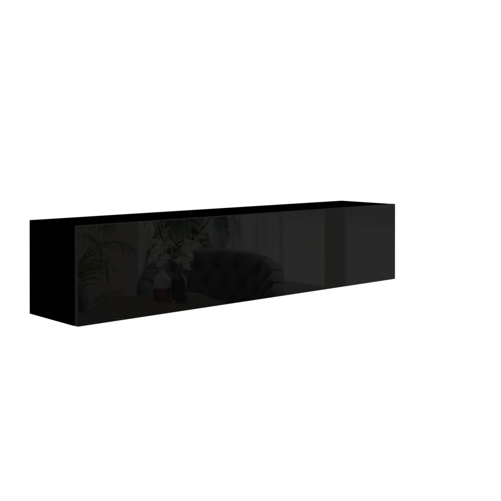 Závěsná skříňka ANTOFALLA typ 8, černá/černý lesk