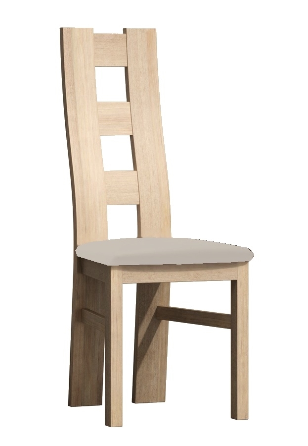 Čalouněná židle ACHAO, dub kraft zlatý/krémová