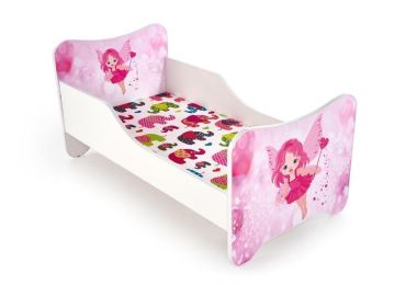 Dětská postel LARET, bílá/růžová