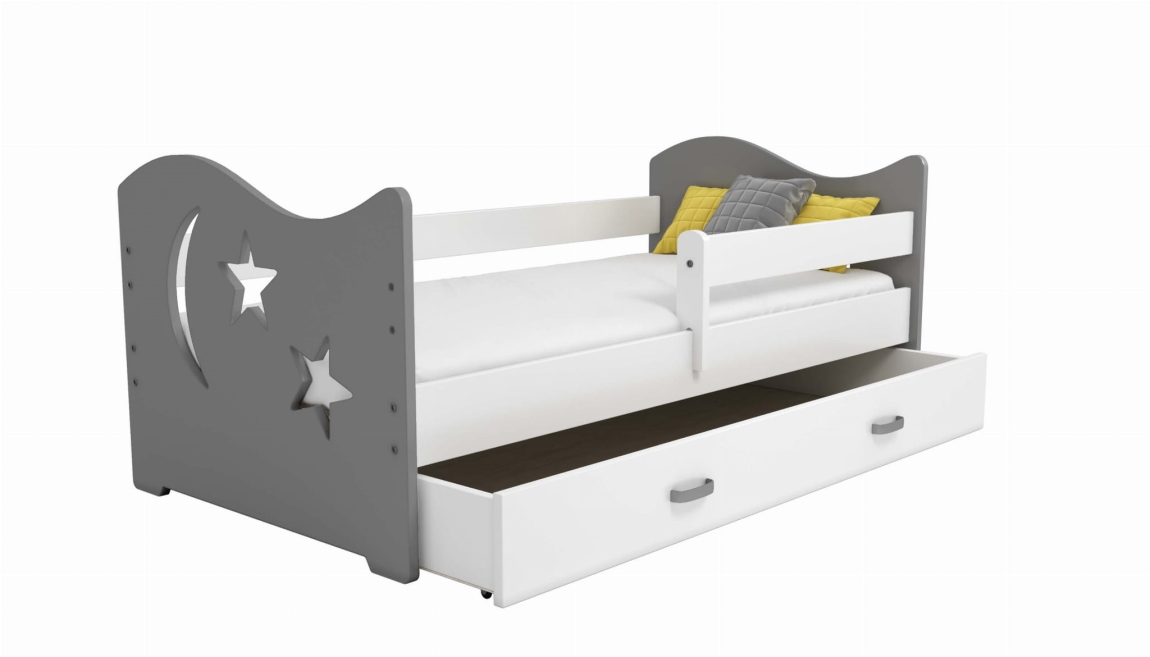 Dětská postel ORTLER 80x160 typ 1, šedá čela + bílé boky