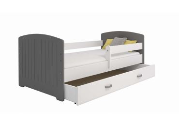 Dětská postel ORTLER 80x160 typ 5, šedá čela + bílé boky