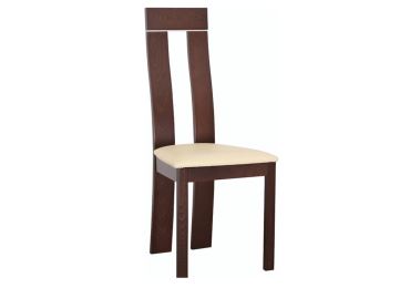 Dřevěná jídelní židle BLUD, ořech/ekokůže béžová