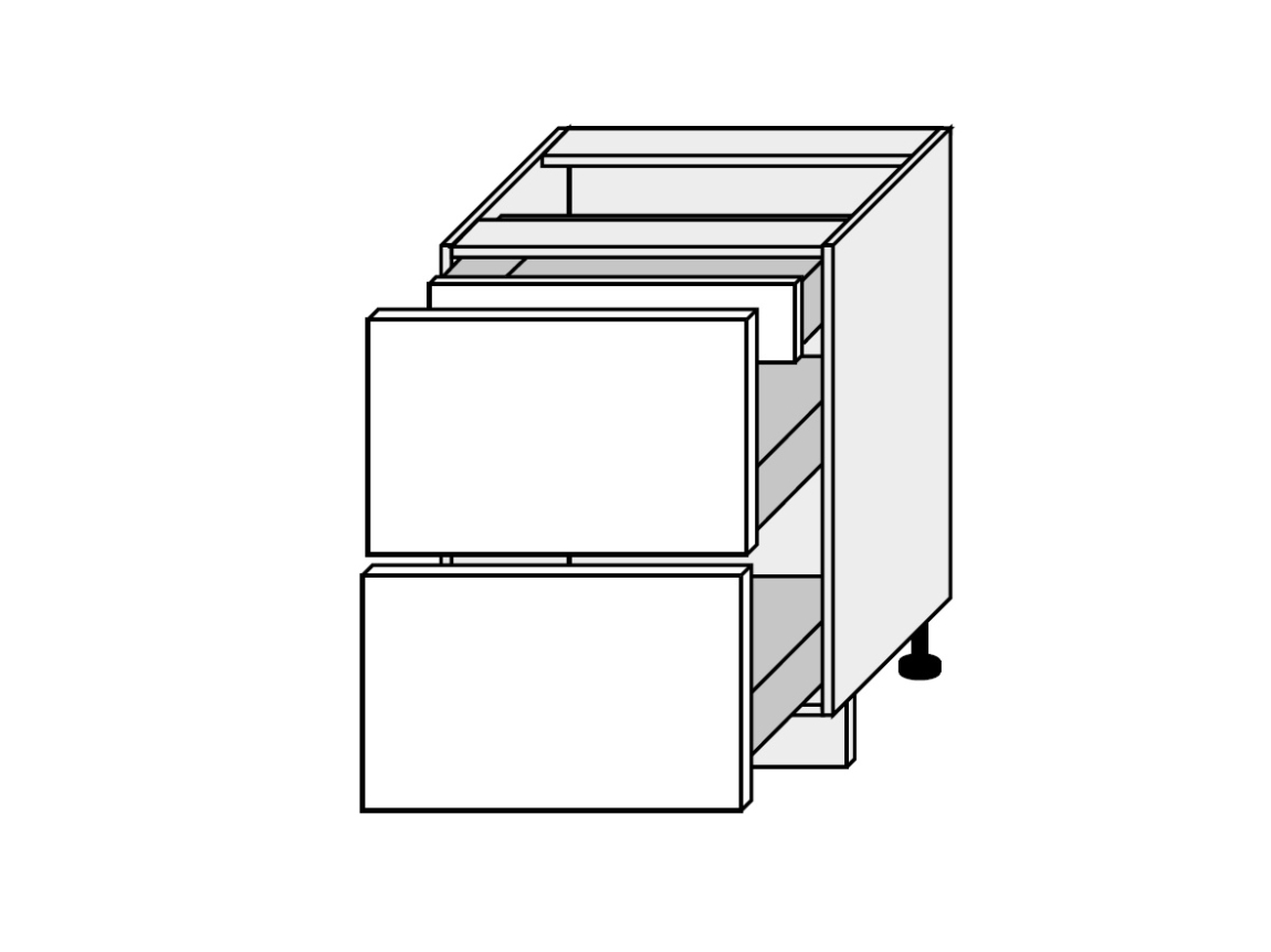 CHANIE, skříňka dolní D2A 60/1A, korpus: bílý, barva: grey stone