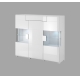 HAMAL vitrína 3D1S, bílá/bílý lesk