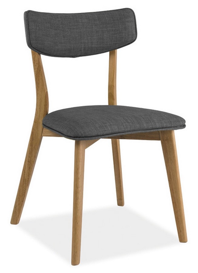 Jídelní čalouněná židle ELMER, šedá/dub 