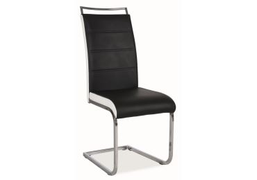 Jídelní čalouněná židle MACROLOBUM, černá/bílá ekokůže