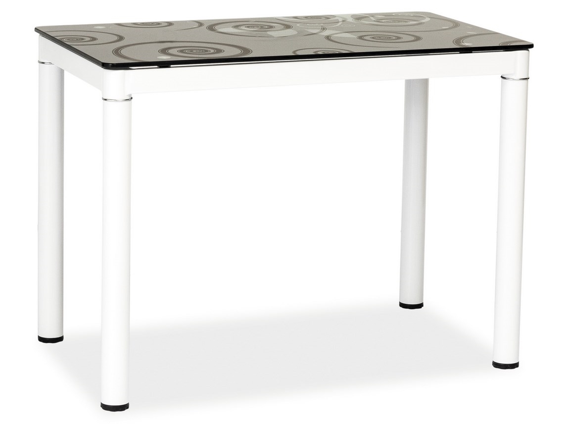 Jídelní stůl NEFON 100x60 cm, černá/bílá 