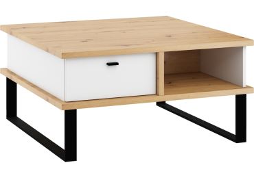 Konferenční stolek ORSOLA 2SK, dub artisan/bílá