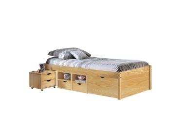 Multifunkční postel SAGAR 90x200 cm včetně roštu, masiv borovice