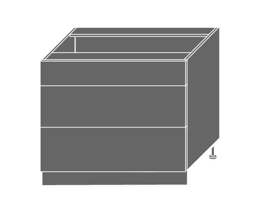 SHAULA, skříňka dolní D3m 90, korpus: grey, barva: white