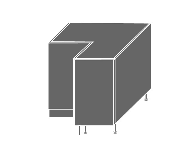 SHAULA, skříňka dolní rohová D12 90, korpus: grey, barva: black