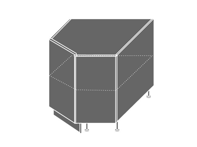 SHAULA, skříňka dolní rohová D12R 90, korpus: grey, barva: black