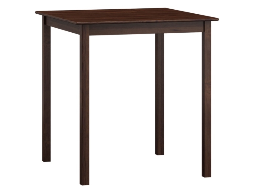 Stůl DASHEN 2, 70 x 70 cm, masiv borovice, moření ořech