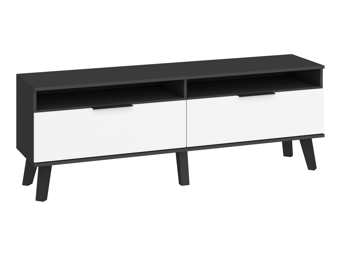 Televizní stolek OSMAK 2D, černá/bílý lesk, 5 let záruka