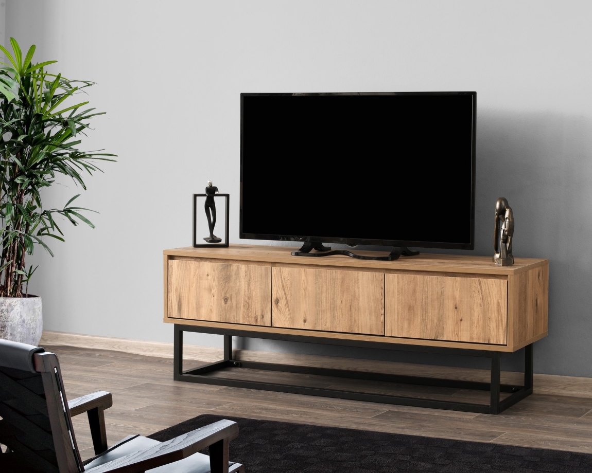TV stolek DANKAN 140 cm, černá/borovice