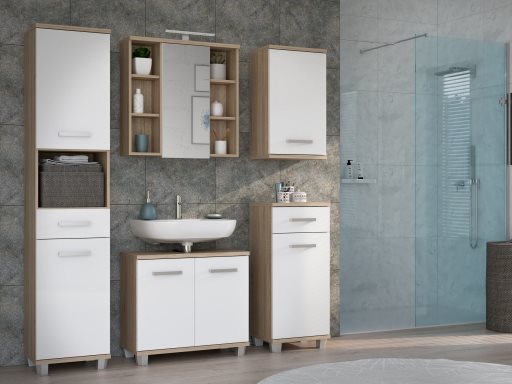 Canelu - dub sonoma/bílý lesk