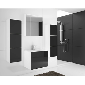 AGUNG koupelnová sestava, bílá/černý lesk