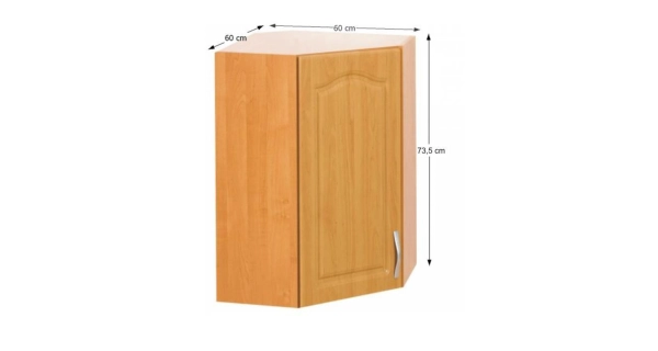 ALIGNO, horní rohová skříňka W60/60, levá, olše