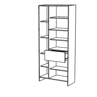 ALVERNA 2, skříňka 1+4D1S, bílá