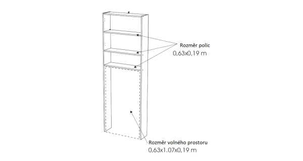 ALVERNA 2, skříňka nad WC, bílá