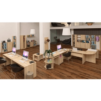 AMPAT PC stůl s výsuvem, dub sonoma