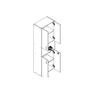 AMPAT policový regál se sklem, třešeň 