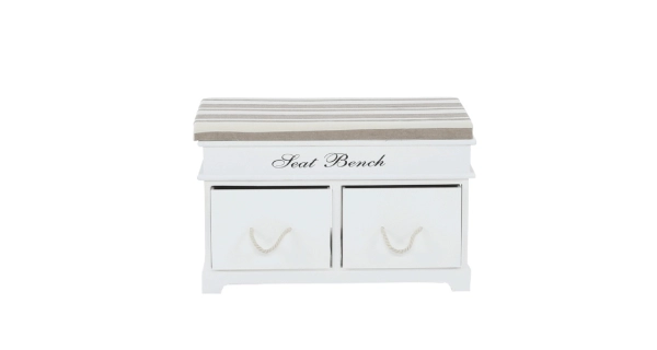 ANATIM lavice s polštářem, bílá/hnědá