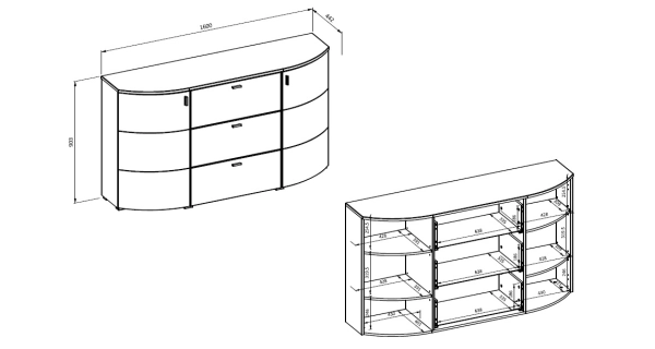 ANISE komoda 2D3S, dub coast evoke/světle šedá