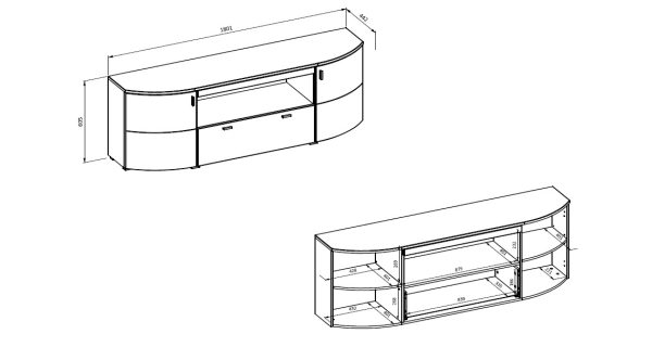 ANISE TV komoda 2D1S, dub coast evoke/světle šedá