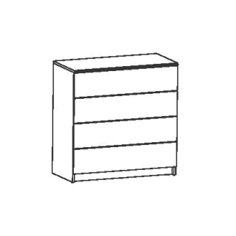 ANNONA komoda se čtyřmi šuplíky, dub shannon