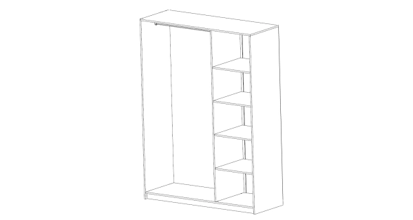 ANNONA skříň se zrcadlem, dub shannon