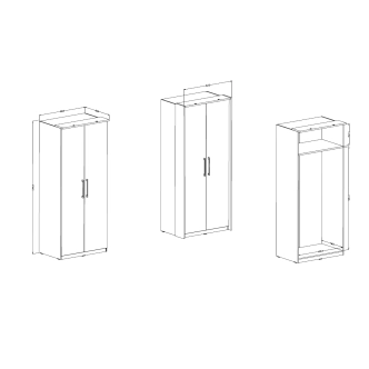 ARISTATA skříň dvoudvéřová, dub artisan/bílá