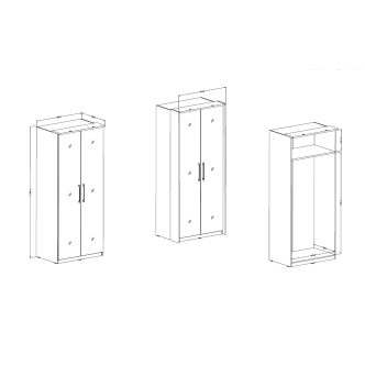 ARISTATA skříň dvoudvéřová se zrcadlem, bílá