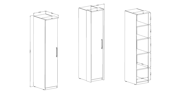 ARISTATA skříň jednodvéřová L/P, bílá