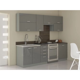 AVERNA, skříňka horní 60 GU-36 1F, korpus: platinově šedá, dvířka: šedý lesk