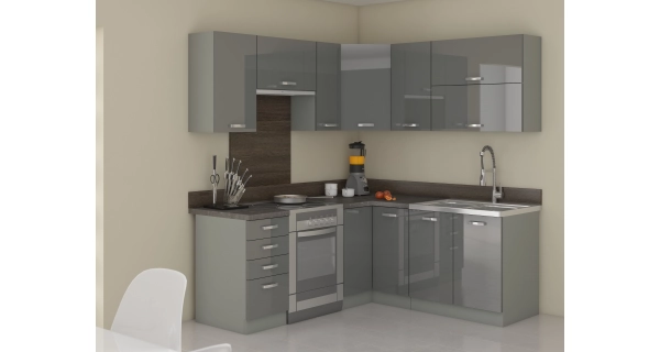 AVERNA, skříňka horní 60 GU-36 1F, korpus: platinově šedá, dvířka: šedý lesk