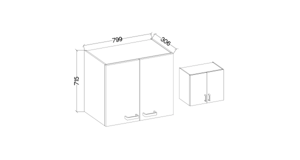 AVERNA, skříňka horní 80 G-72 2F, korpus: platinově šedá, dvířka: šedý lesk