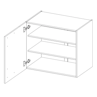 AVERNA, skříňka horní 80 G-72 2F, korpus: platinově šedá, dvířka: šedý lesk