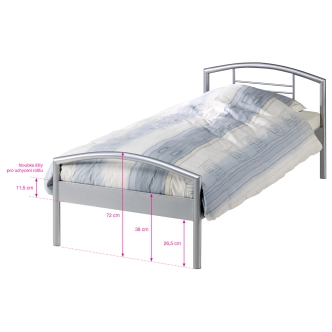 AVICENNA, kovová postel, 90x200 cm