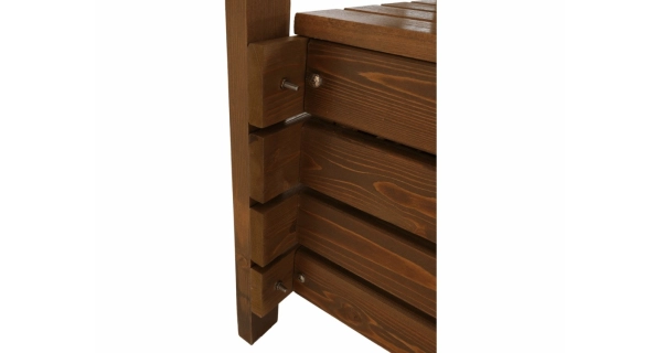 BABATA, zahradní lavička, hnědá, 124 cm