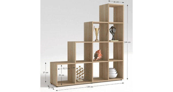 BALAENA, regál pyramida, dub sonoma