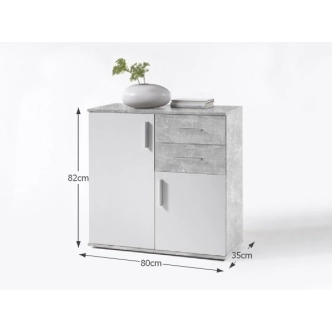 BANCAN 4 komoda, bílá / beton