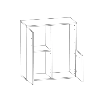 BANCAN 4 komoda, bílá / beton