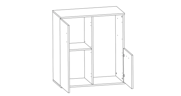 BANCAN 4 komoda, bílá / beton