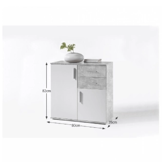 BANCAN 4 komoda, bílá / beton