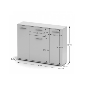 BANING komoda 110 cm, bílá
